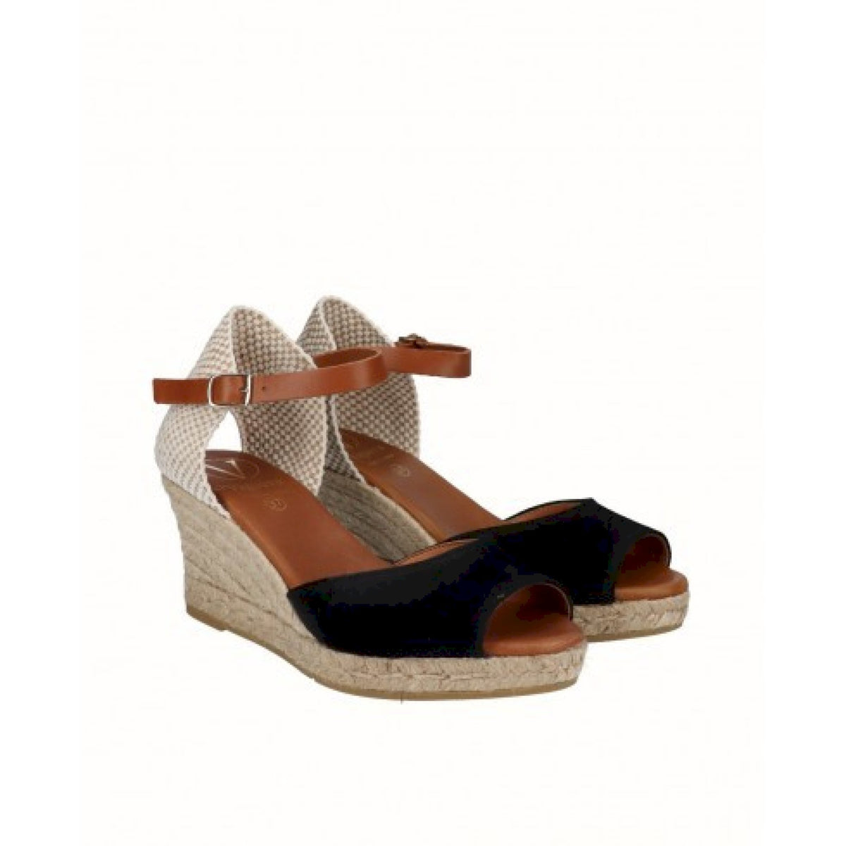 Espadrillas con zeppa  di iuta pelle scamosciata