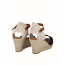 Espadrillas con zeppa  di iuta pelle scamosciata