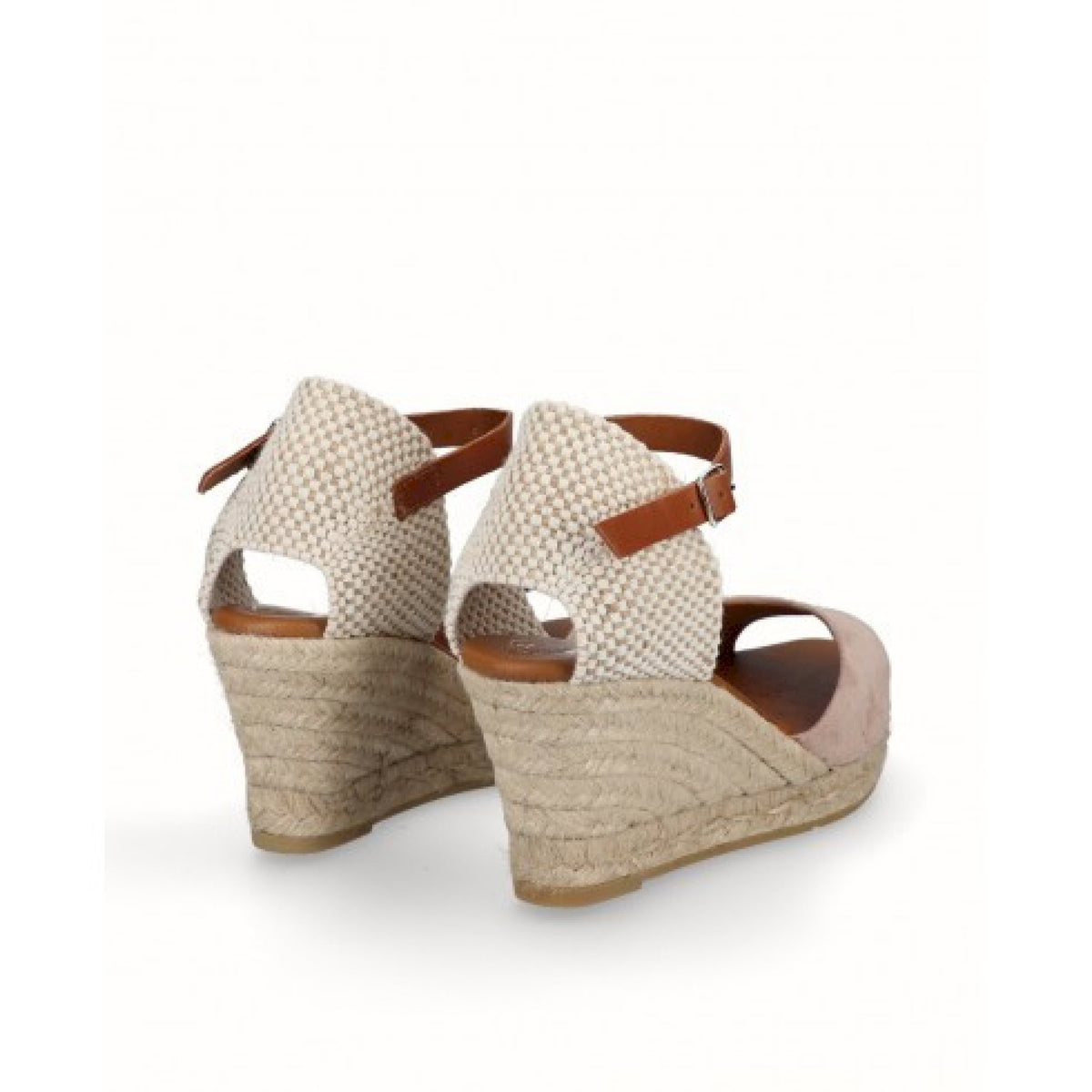Espadrillas con zeppa  di iuta pelle scamosciata