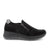 Slip on con zeppa in pelle da donna nero