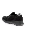 Slip on con zeppa in pelle da donna nero