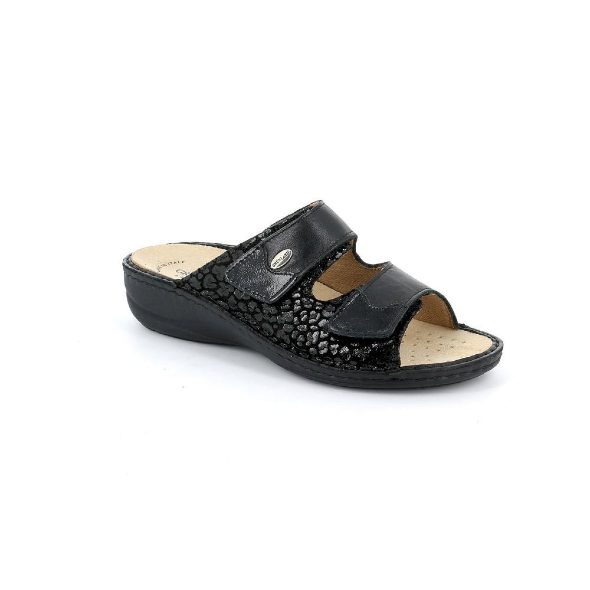 Ciabatta dara da donna in pelle e tessuto