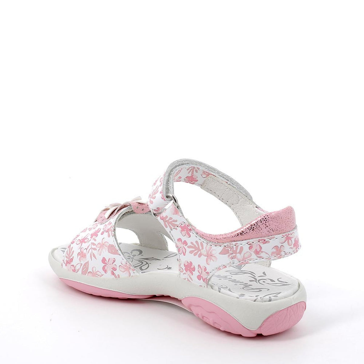 Sandalo in pelle da bambina beige multicolor