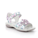 Sandalo in pelle da bambina beige multicolor