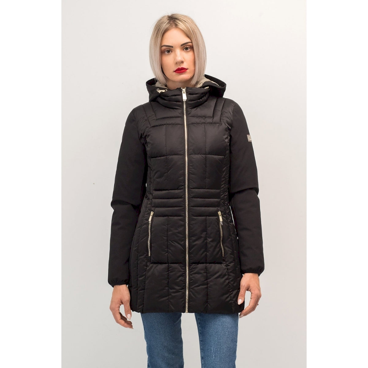 Yes zee cappotto donna trapunta con finto gilet stacc