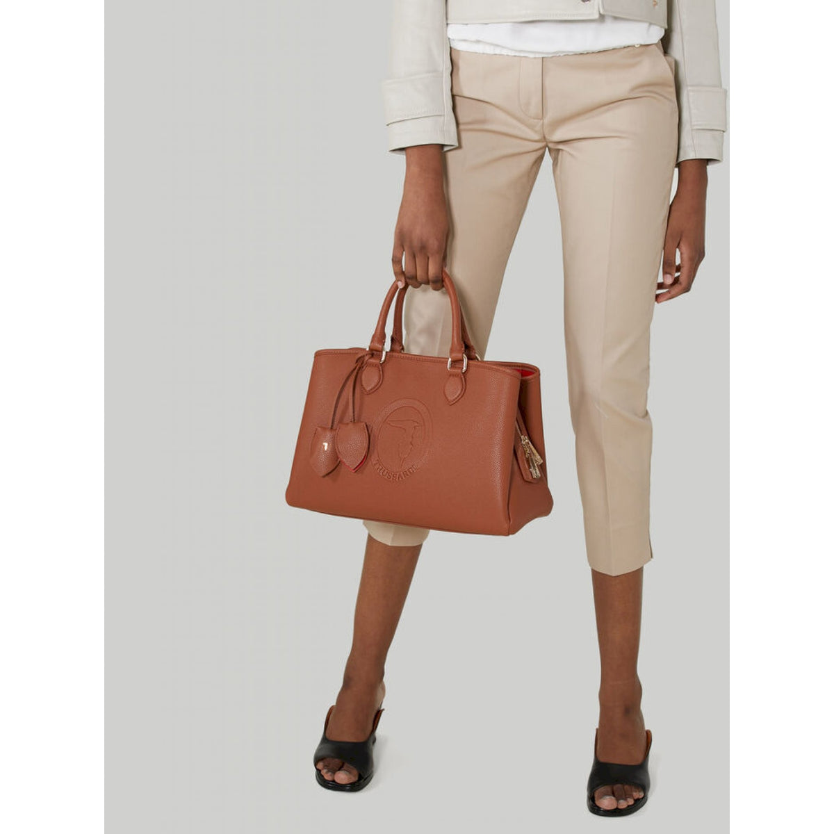 Trussardi iris tote stampa