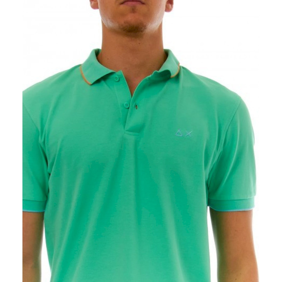 Sun 68 polo small stripe on collar