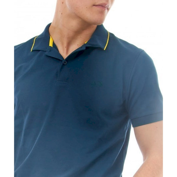 Sun 68 polo small stripe on collar