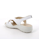 Sandali con zeppa in pelle da donna