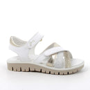Sandalo da bambina bianco-argento