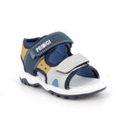 Sandali da bambino blu e giallo con strap