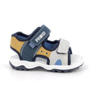 Sandali da bambino blu e giallo con strap