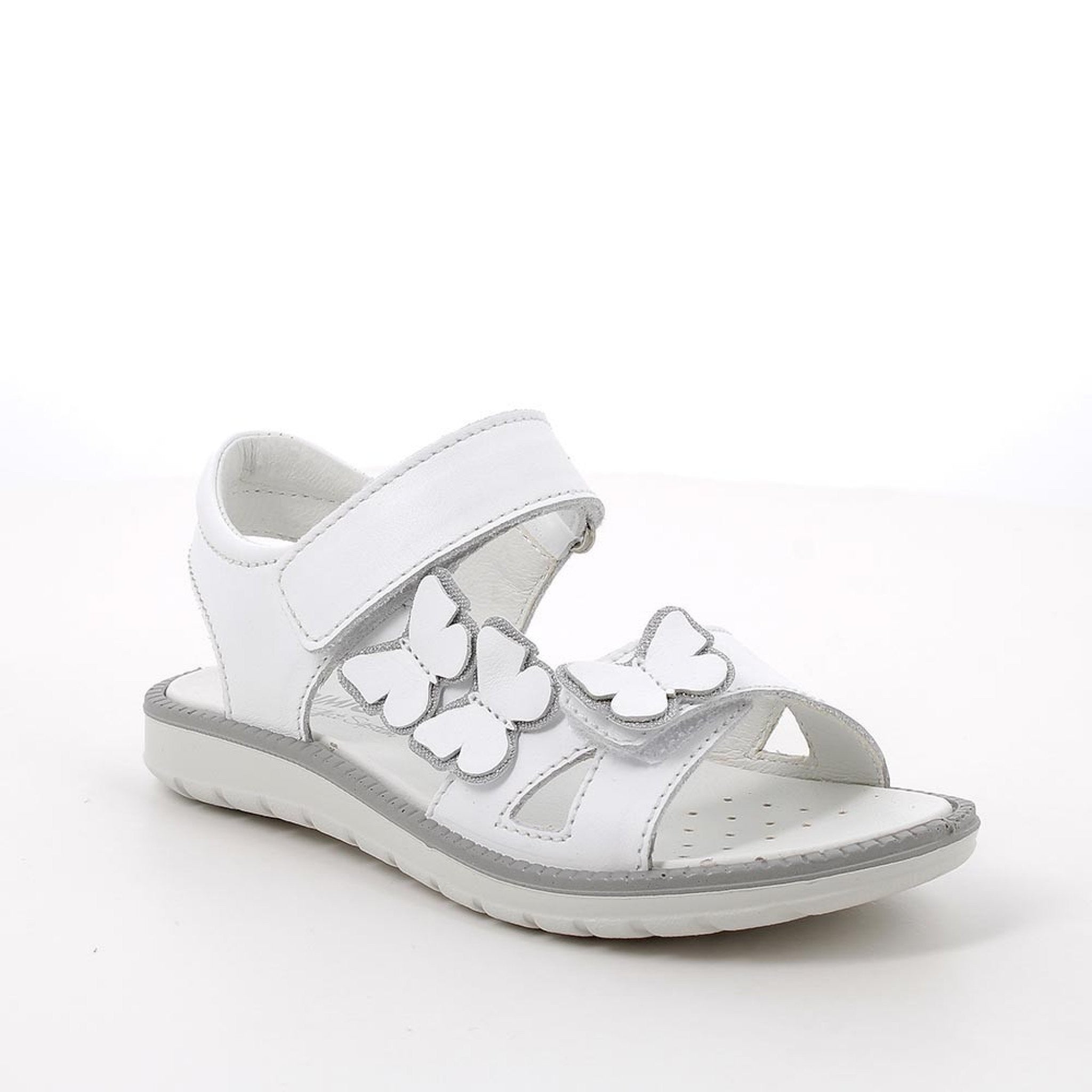 Sandali da bambina bianco con strap