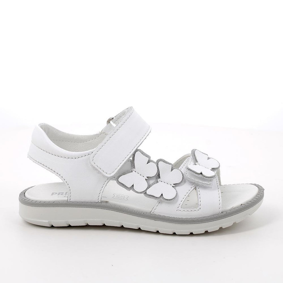 Sandali da bambina bianco con strap