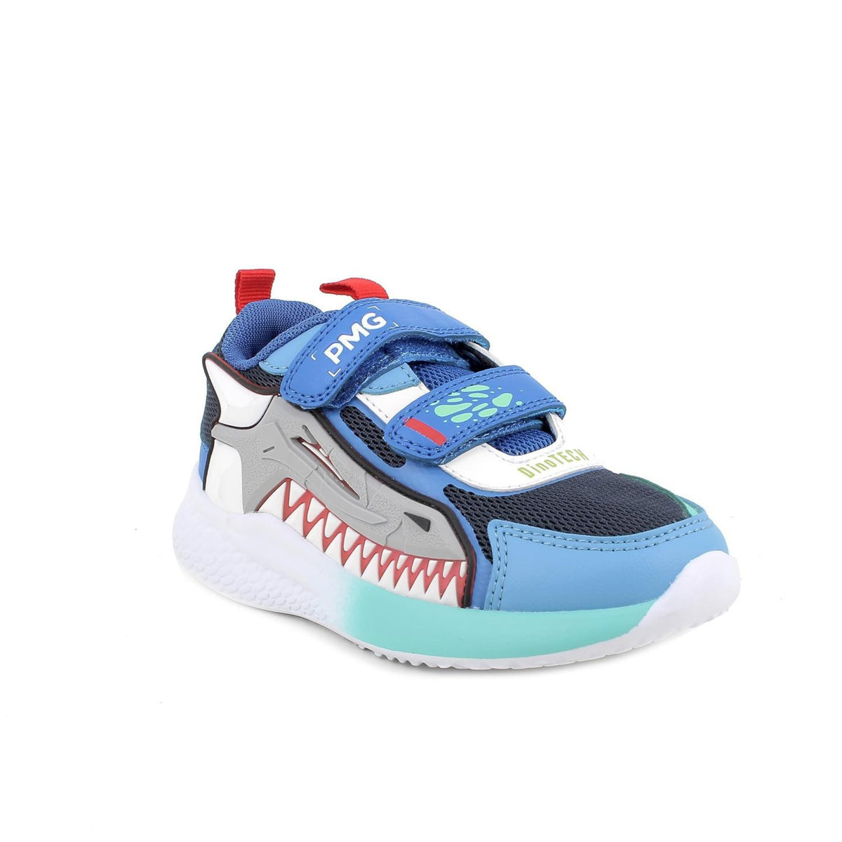 Sneakers da bambino blu e celeste con strap