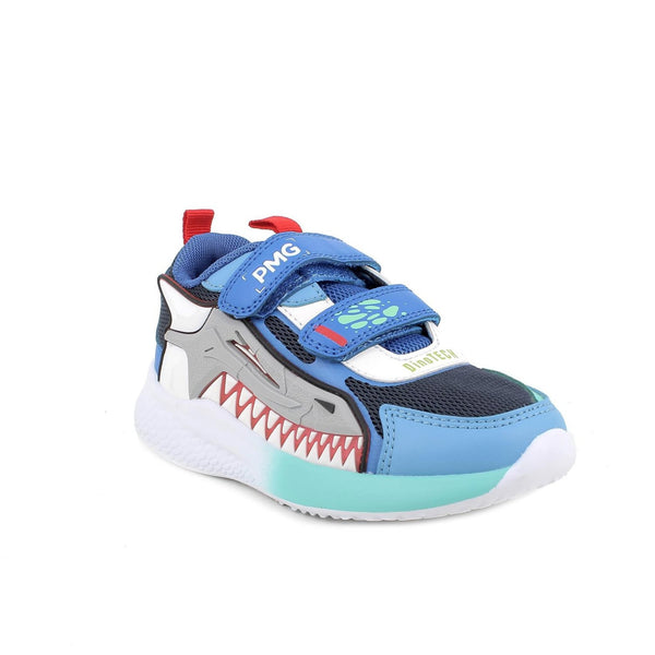 Sneakers da bambino blu e celeste con strap