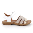 Sandali da bambina bianco e beige con strap