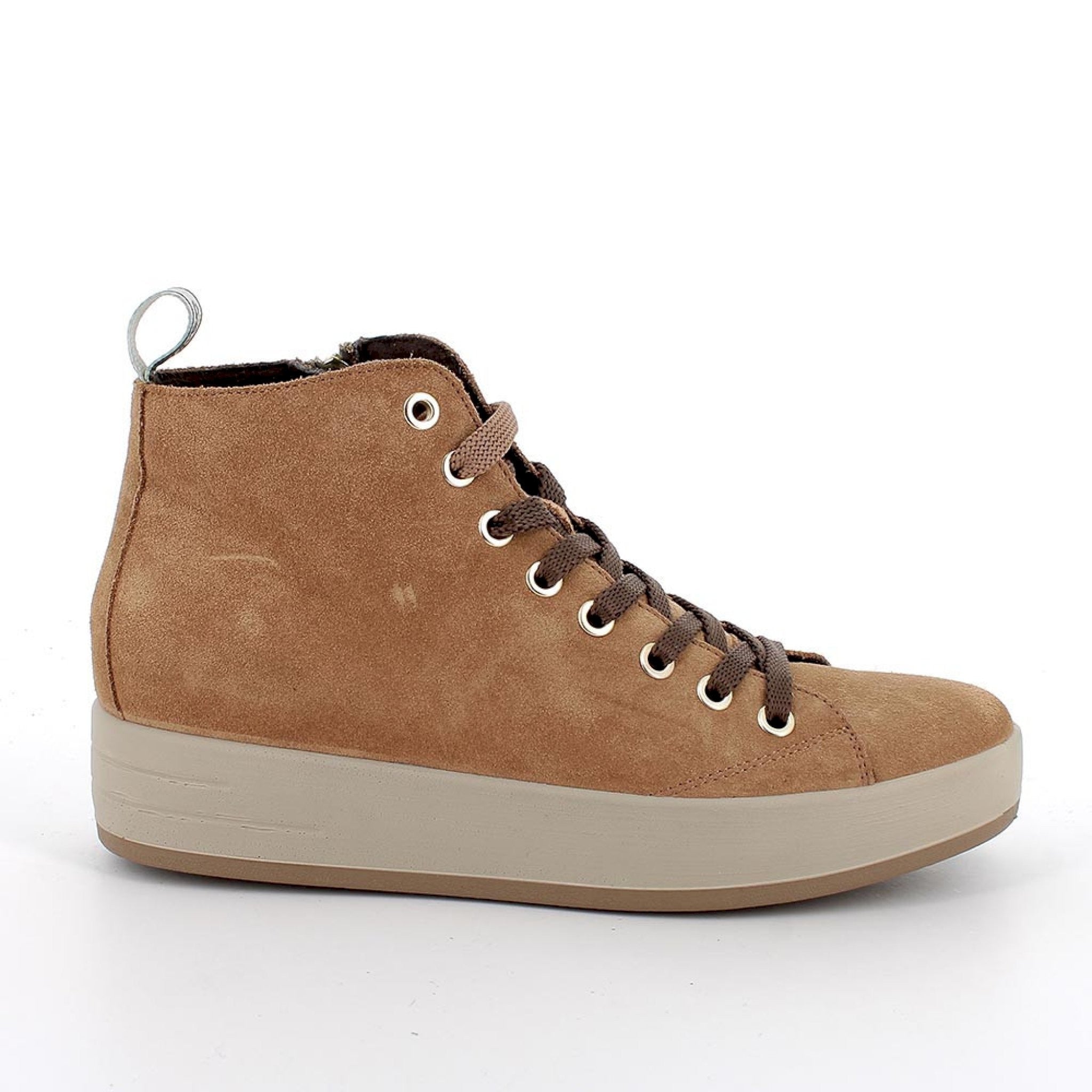 Sneaker alta in camoscio