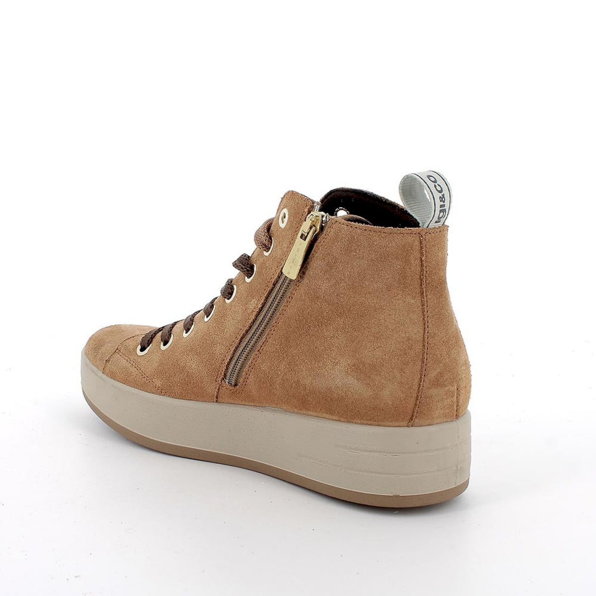 Sneaker alta in camoscio
