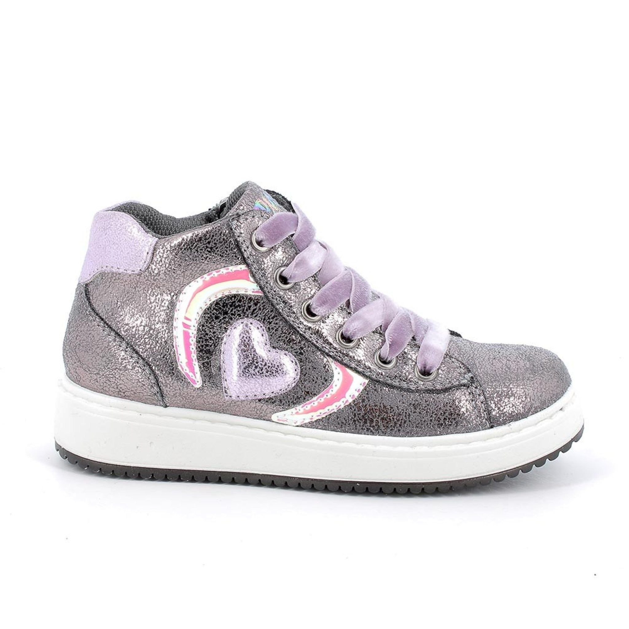 Sneakers da bambina grigio metal