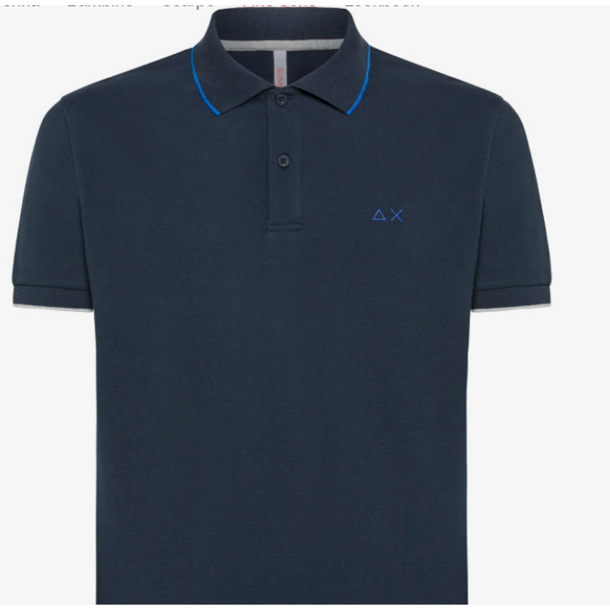Sun 68 polo small stripe on collar