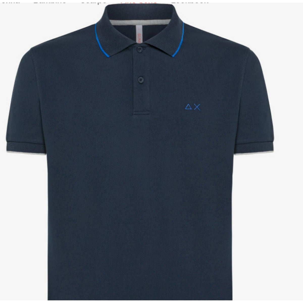 Sun 68 polo small stripe on collar