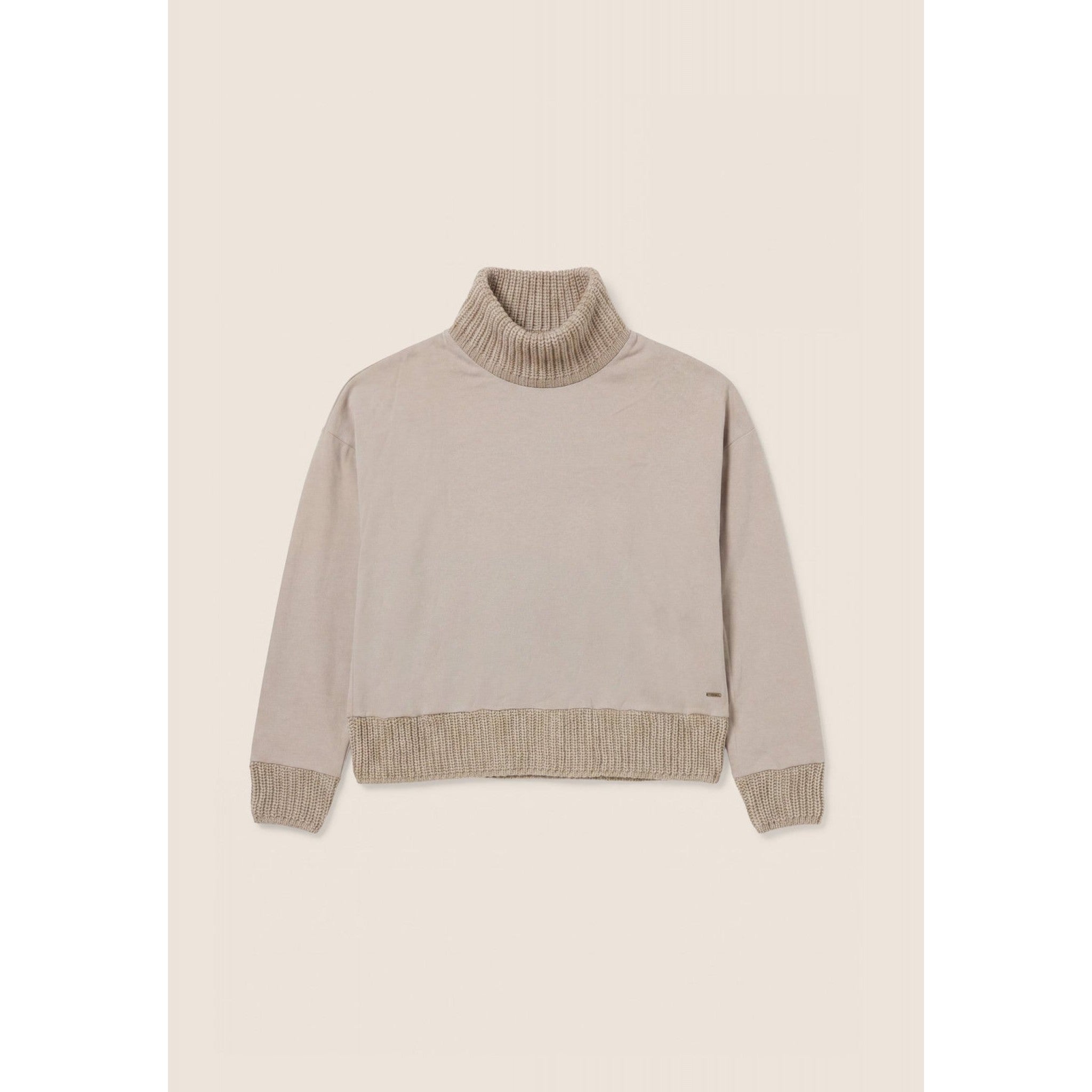 Freddy - felpa comfort freddy con collo alto e dettagli in tricot