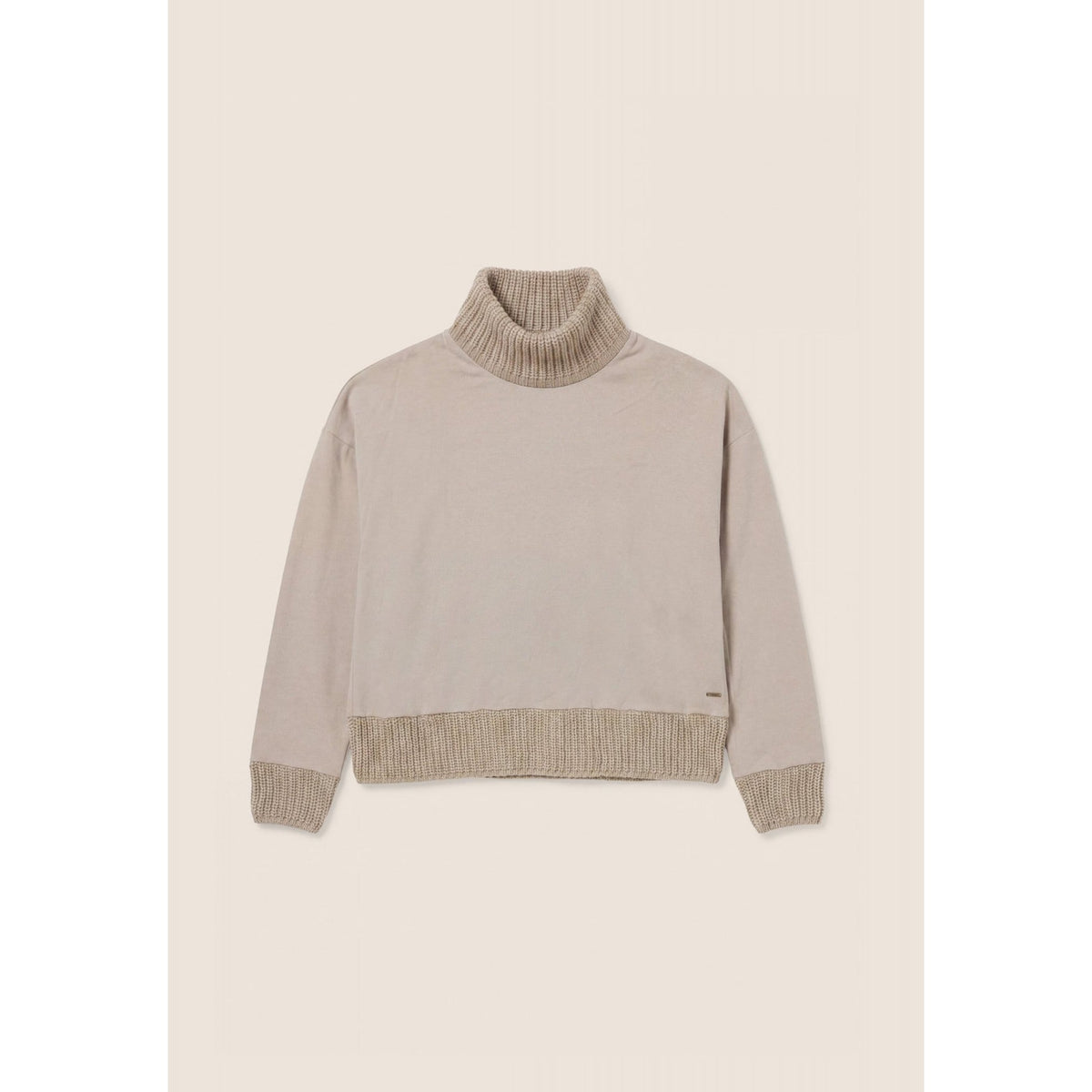 Freddy - felpa comfort freddy con collo alto e dettagli in tricot