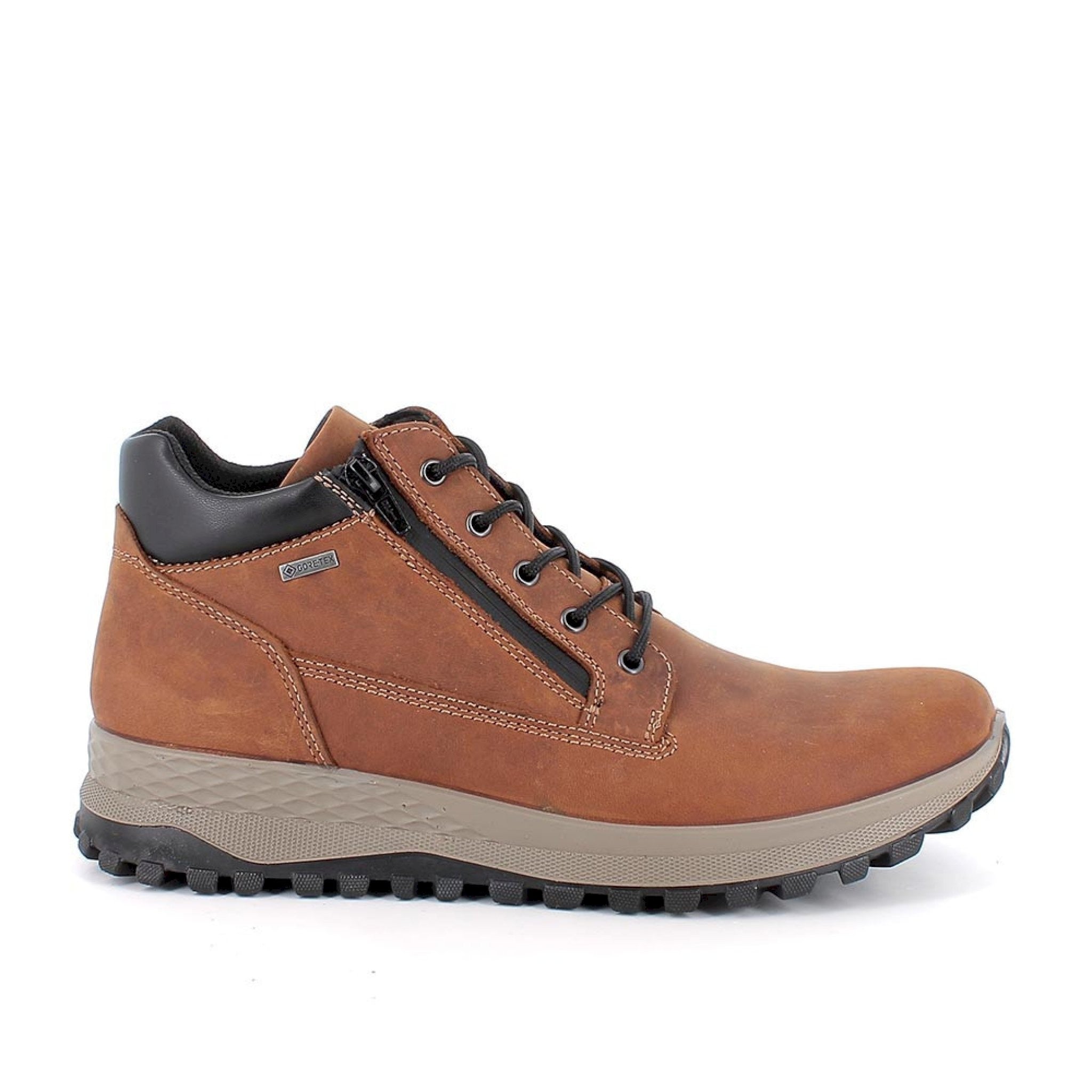 Stivaletti gore-tex da uomo marrone con zip