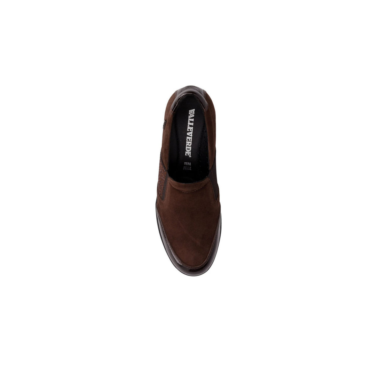 Scarpa slip on valleverde in suede con zeppa