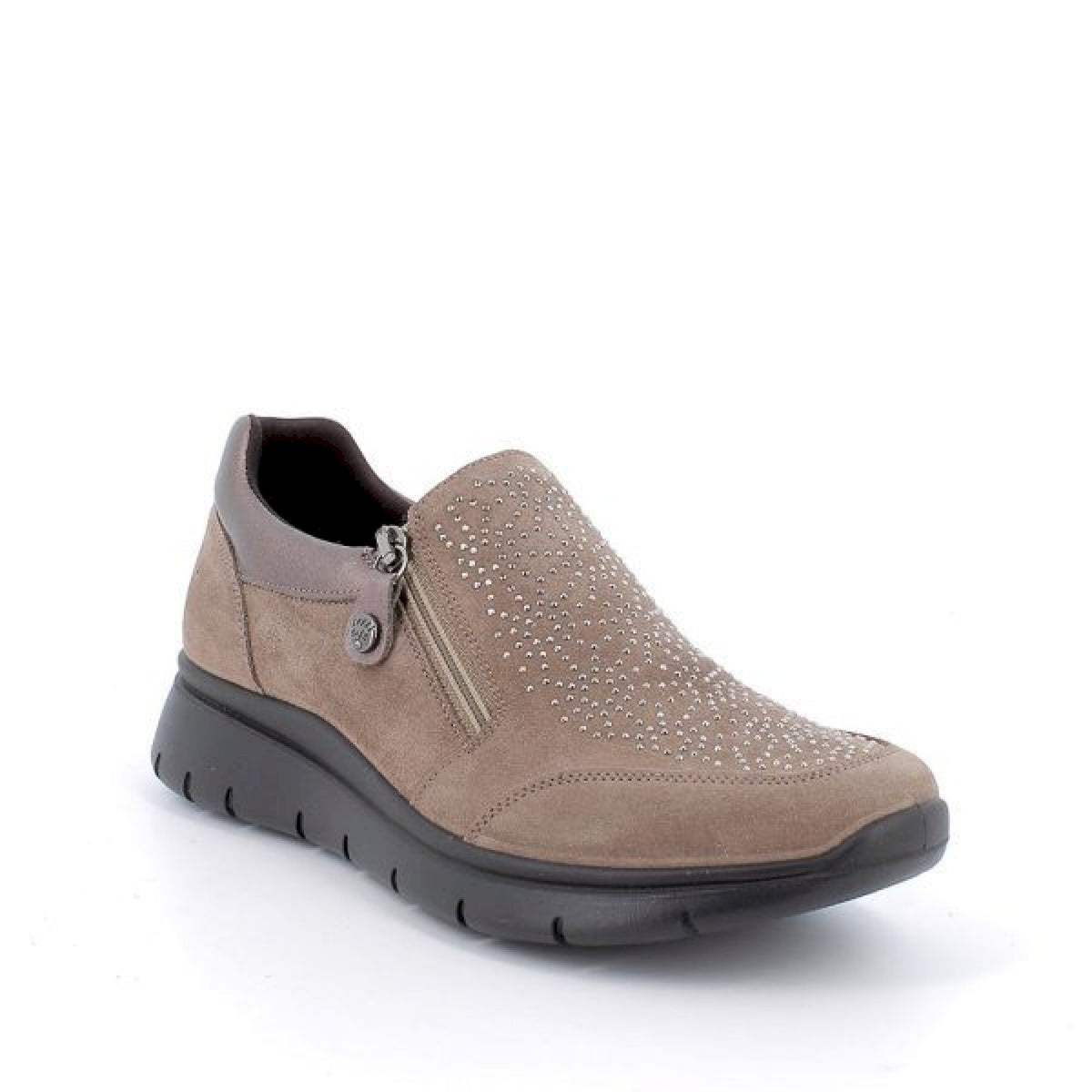 Slip on donna in pelle fango