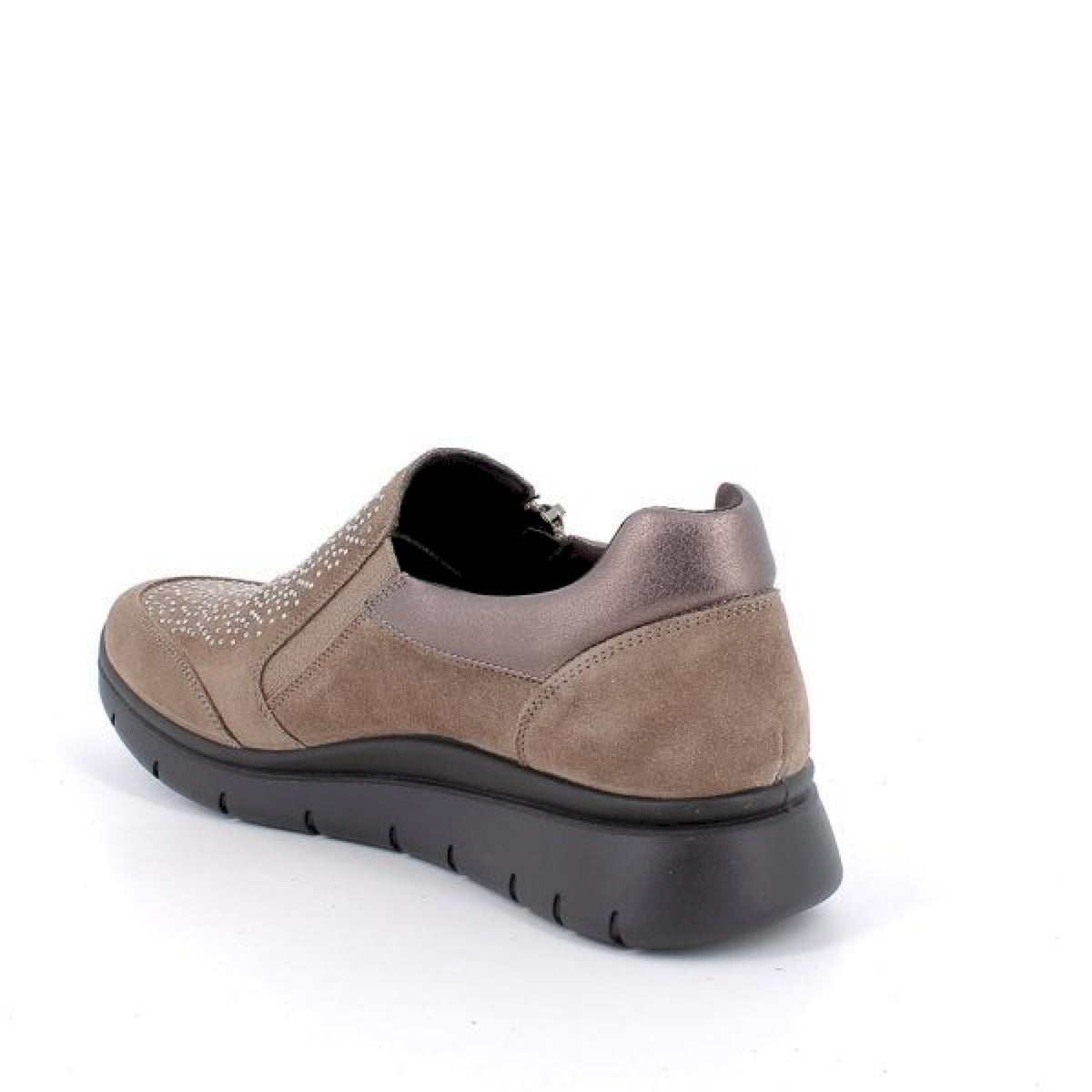 Slip on donna in pelle fango