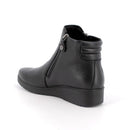 Stivaletti neri con zeppa in pelle da donna