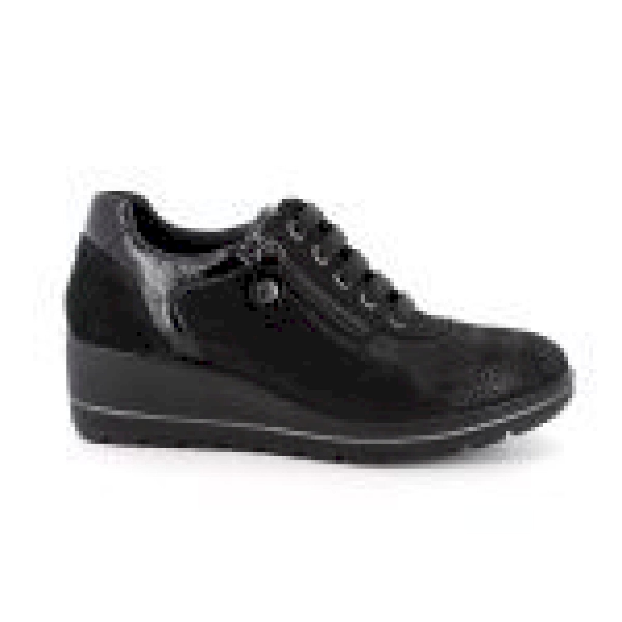 Scarpe con zeppa da donna nero laminato-nero