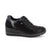 Scarpe con zeppa da donna nero laminato-nero