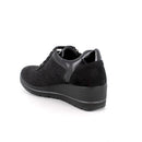 Scarpe con zeppa da donna nero laminato-nero