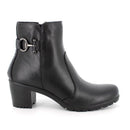Stivaletti neri donna con tacco in pelle