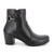Stivaletti neri donna con tacco in pelle