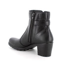Stivaletti neri donna con tacco in pelle