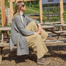 Slip on donna con zeppa in pelle fango