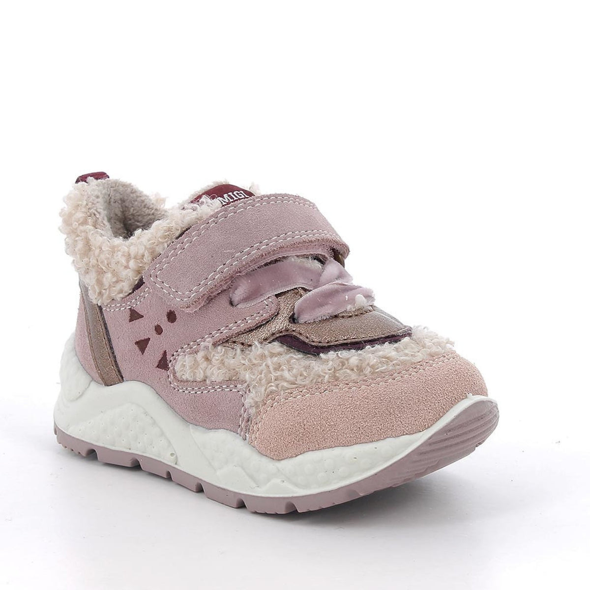 Sneakers da bambina rosa con strap