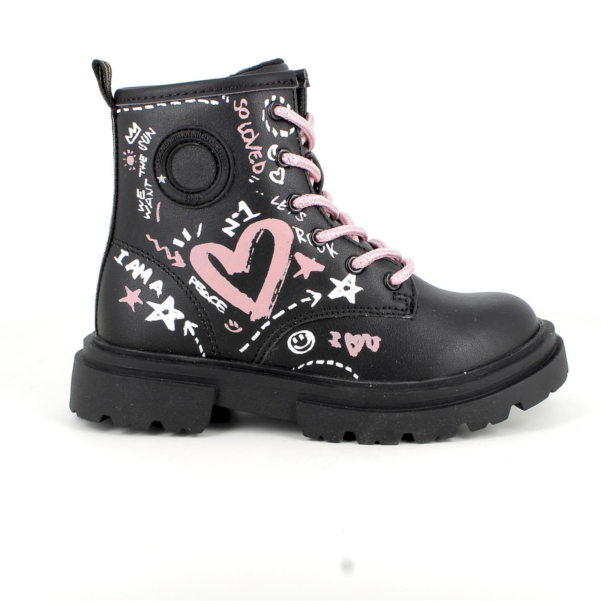 Anfibi da bambina nero con zip
