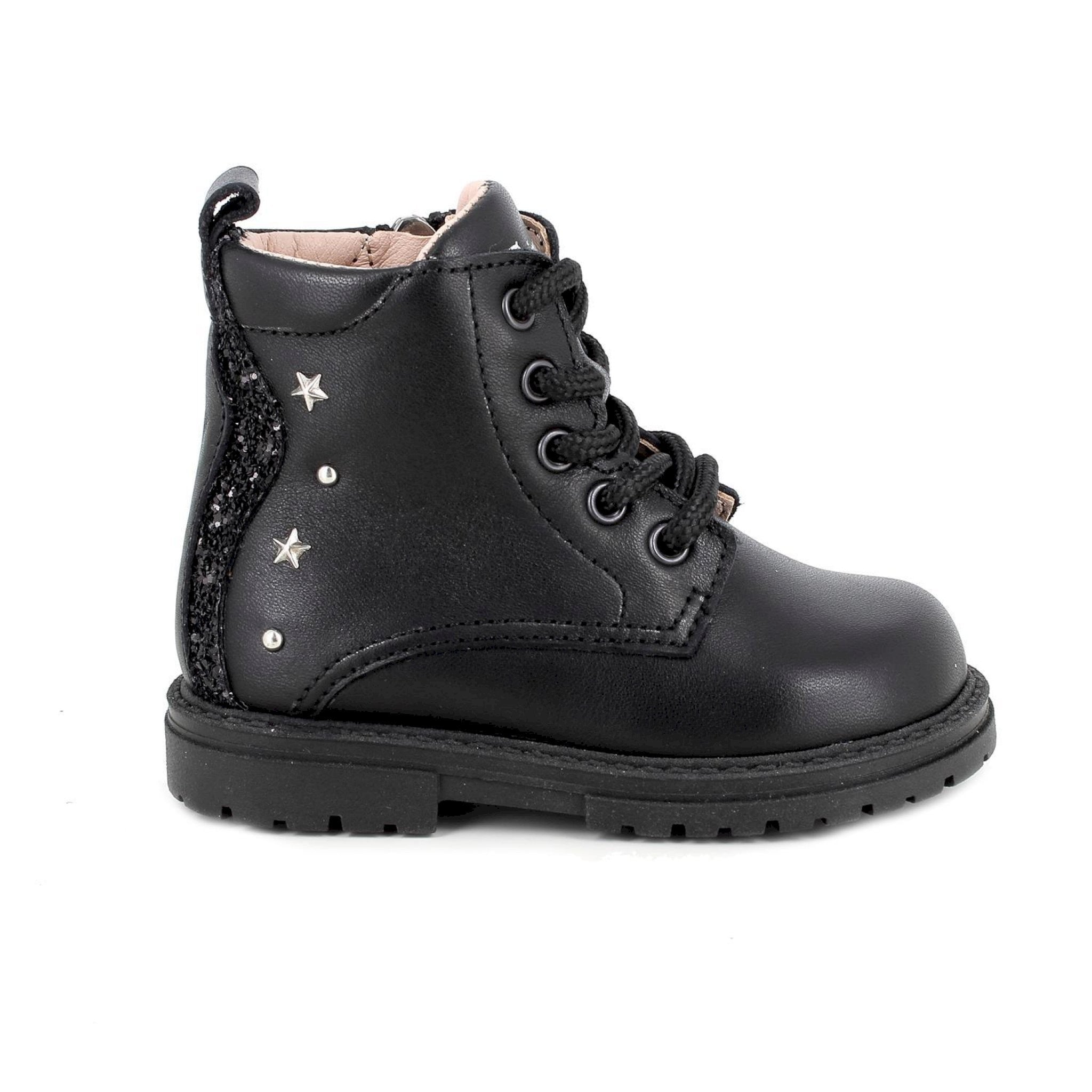 Anfibi da bambina nero con zip