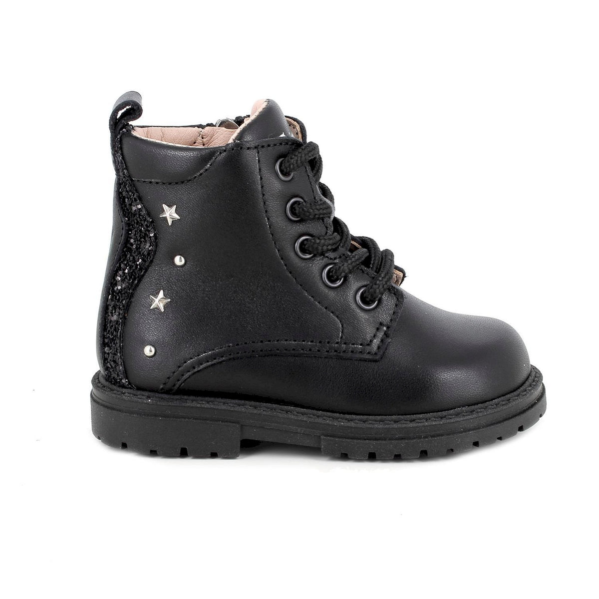 Anfibi da bambina nero con zip