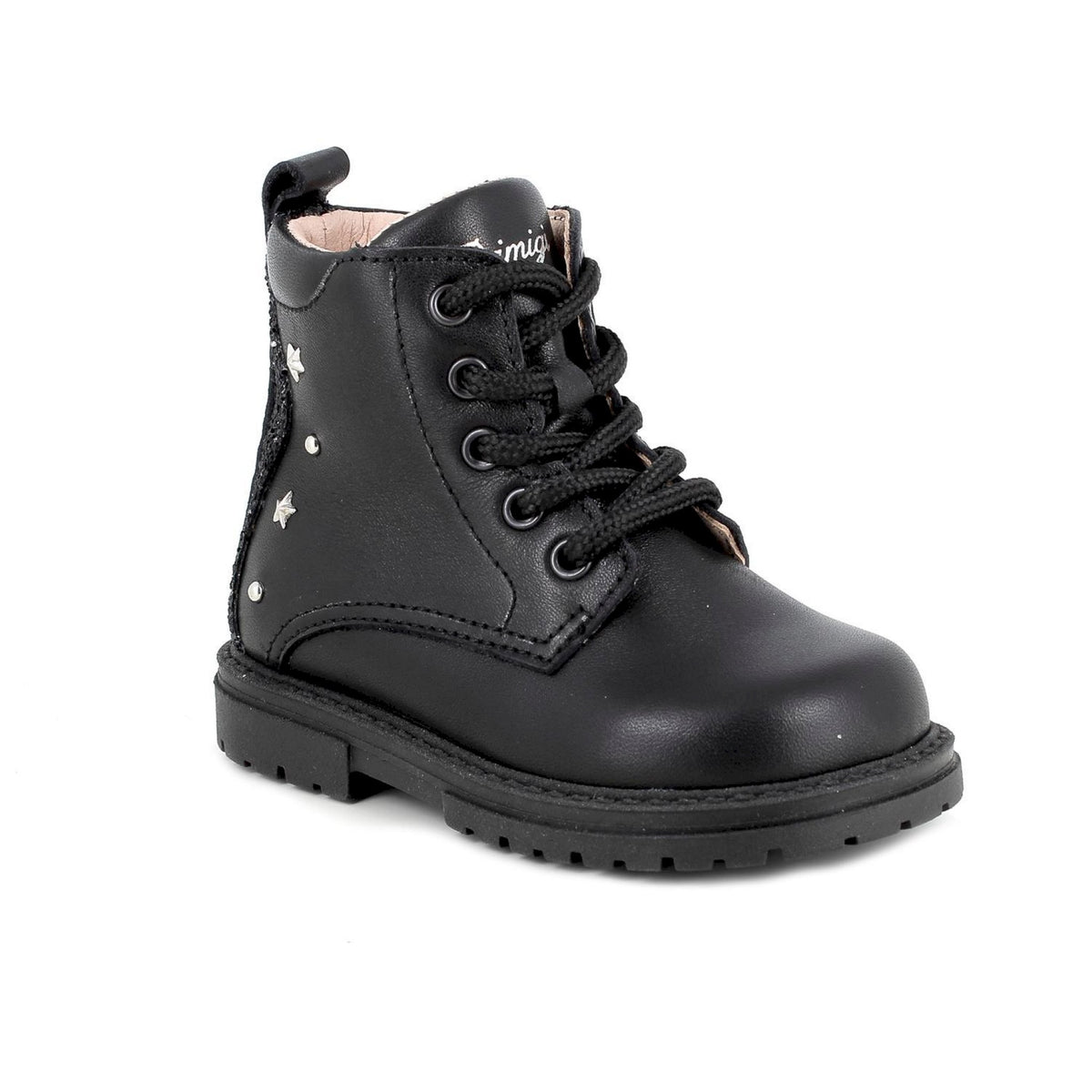 Anfibi da bambina nero con zip