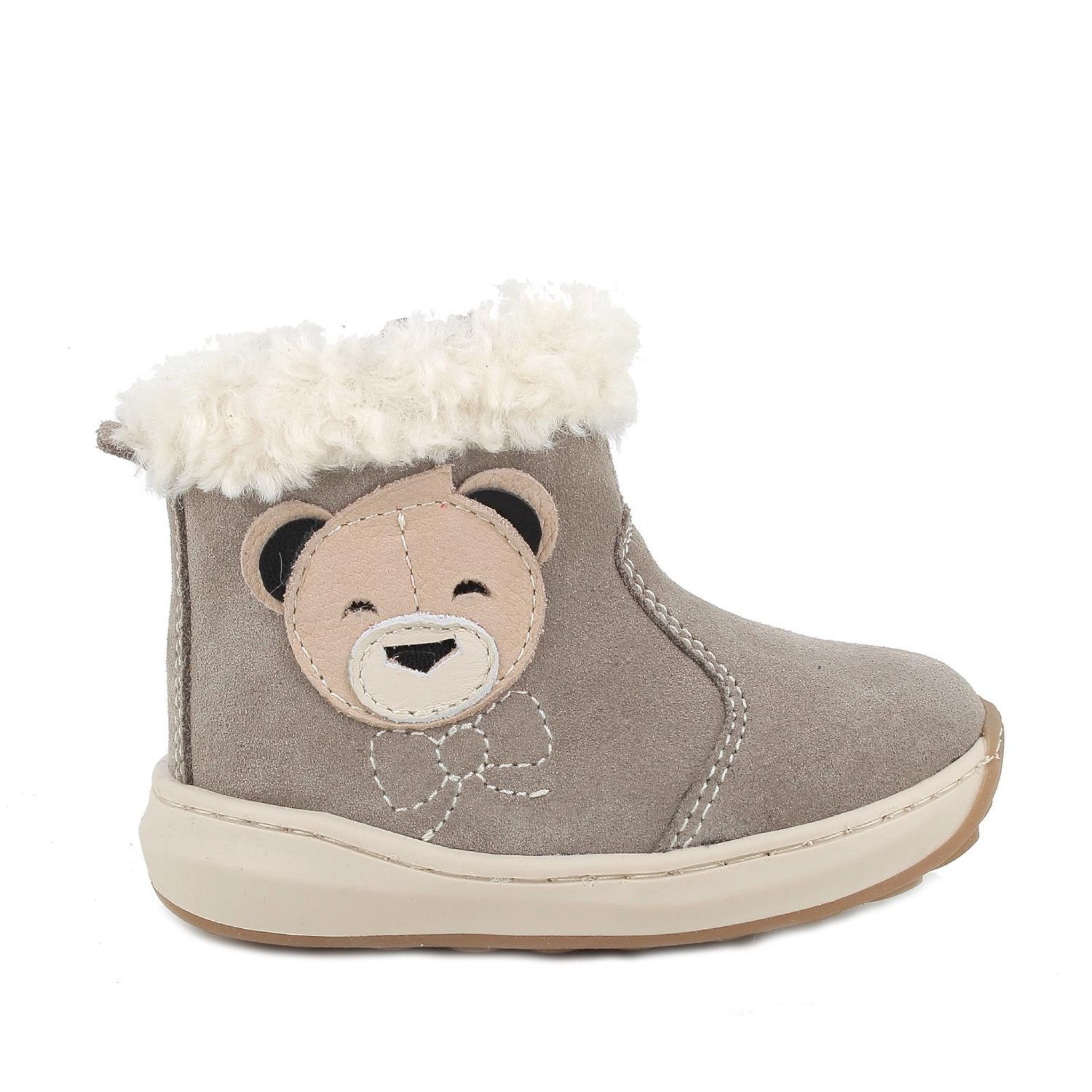 Stivaletti da bambina beige con zip