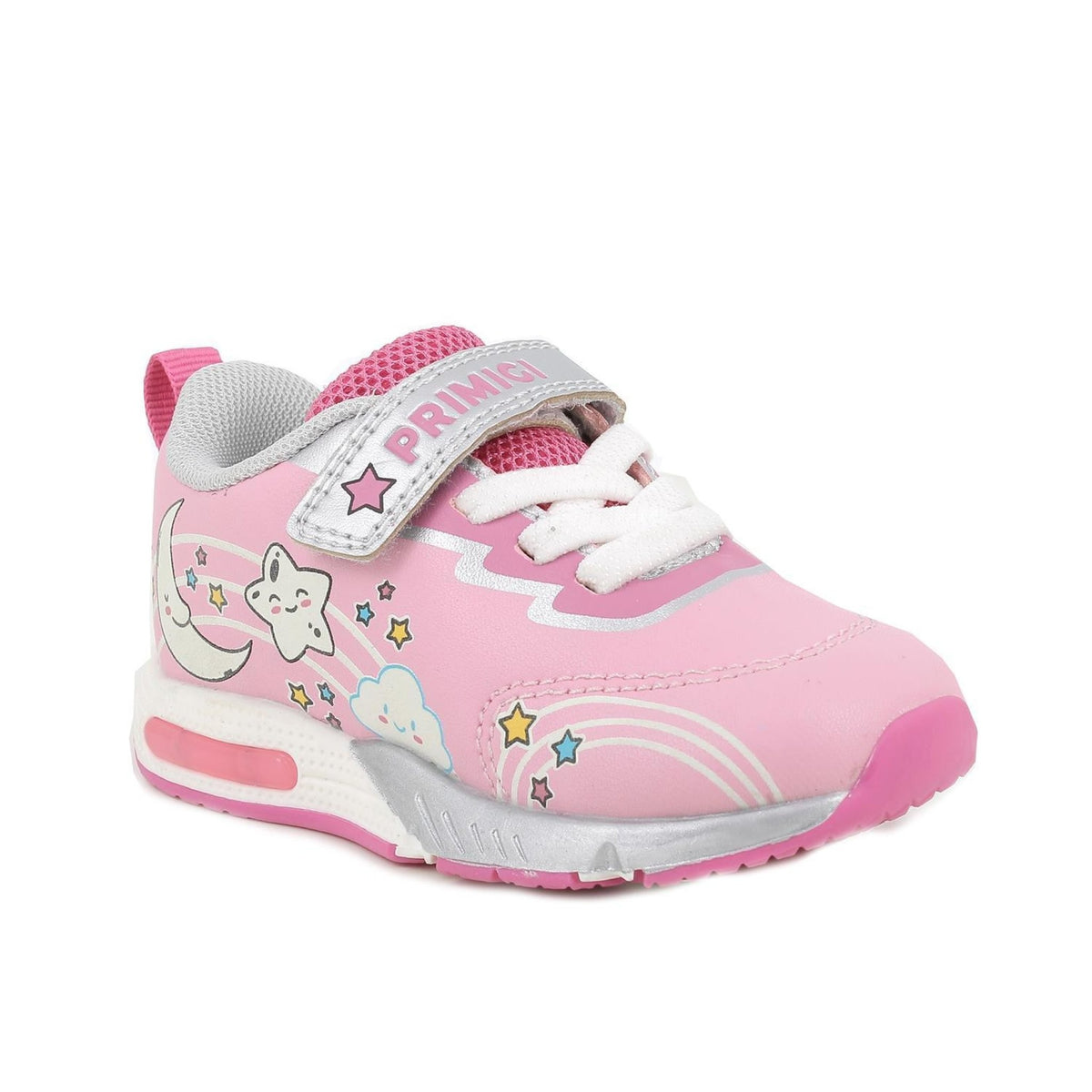 Sneakers da bambina rosa con strap