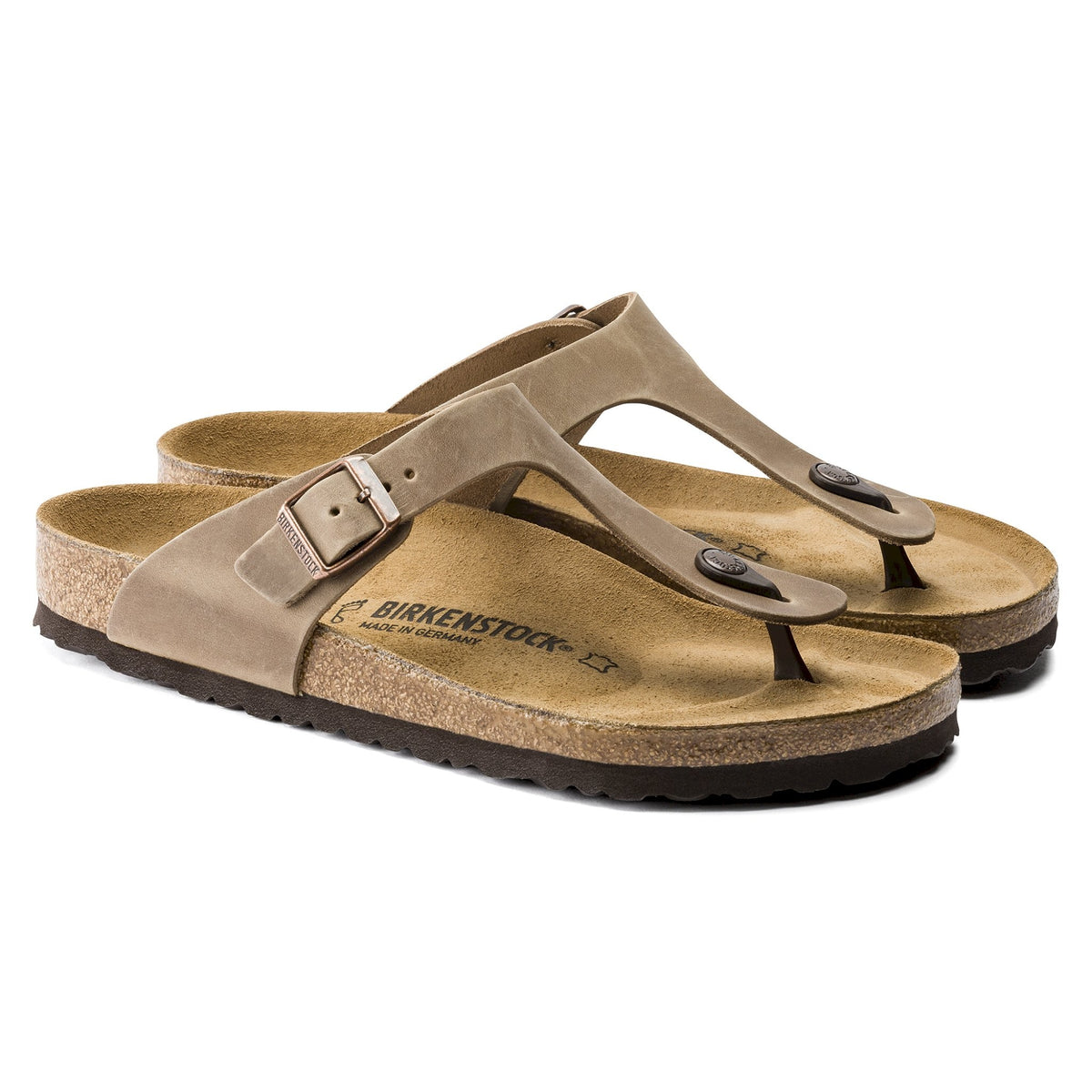 Birkenstock gizeh oiled leather tabacco brown calzata normale