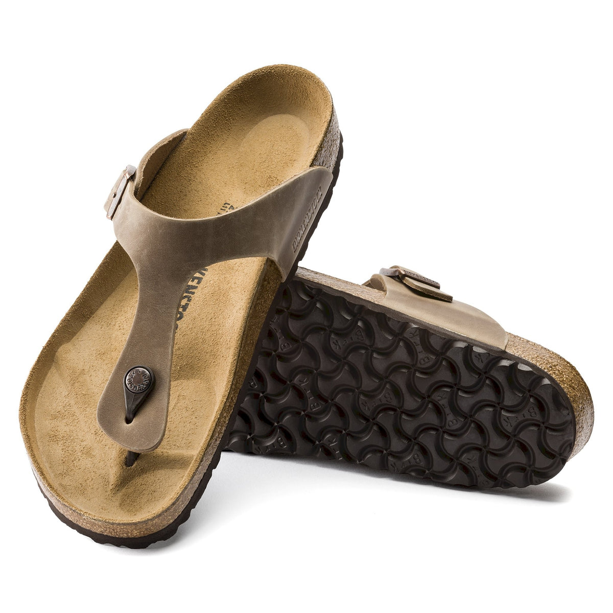 Birkenstock gizeh oiled leather tabacco brown calzata normale