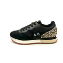 Sneaker stargirl animalier in suede e nylon nero